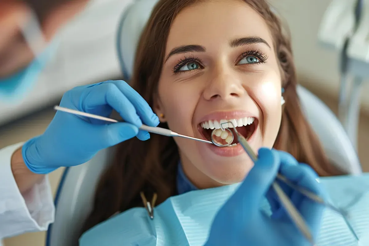 Smiling patient at a dental check-up